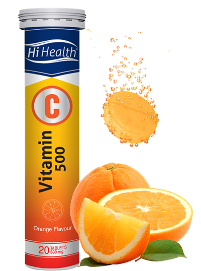 ویتامین C جوشان 500 میلی گرم با طعم پرتقال VITAMIN C 500 HI HEALTH