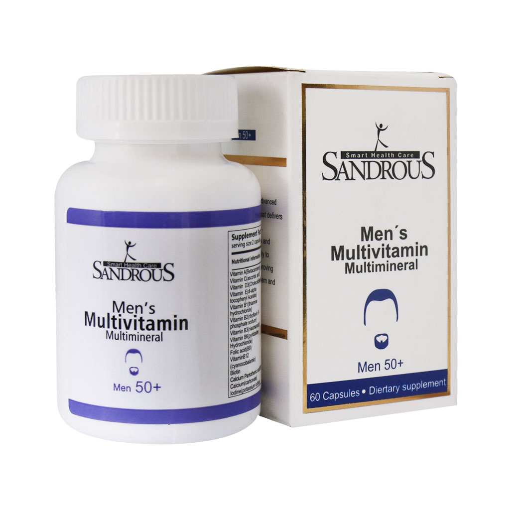 کپسول مولتی ویتامین و مولتی مینرال آقایان بالای 50 سال MENS MULTIVITAMIN MULTIMINERAL MEN 50+ SANDROUS