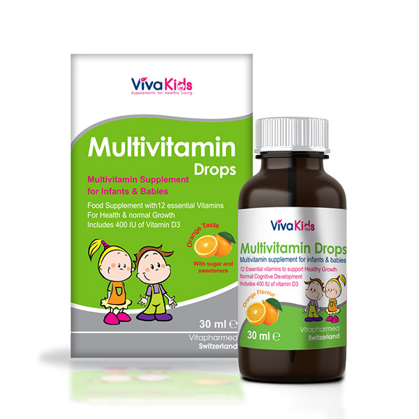 قطره مولتی ویتامین ویواکیدز 30 میلی لیتر MULTIVITAMIN DROPS VIVA KIDS