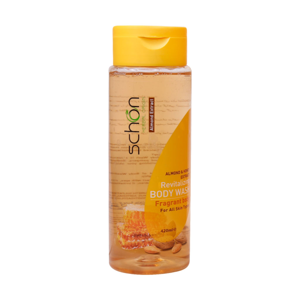 شامپو بدن با عصاره بادام و عسل شون REVITALIZING BODY WASH ALMOND AND HONEY EXTRACT SCHON