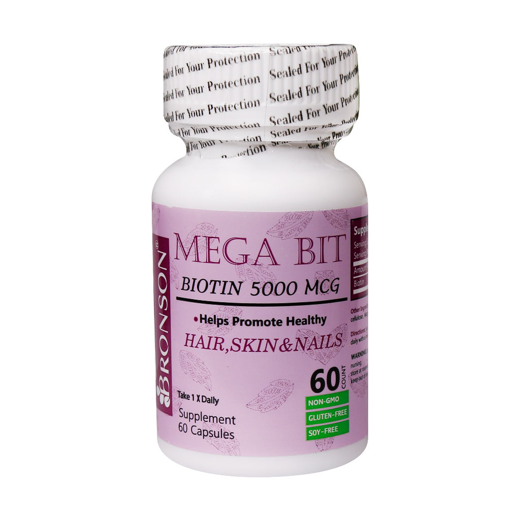 قرص بیوتین 5000 میلی گرم برونسونMEGA BIT BIOTIN BRONSO