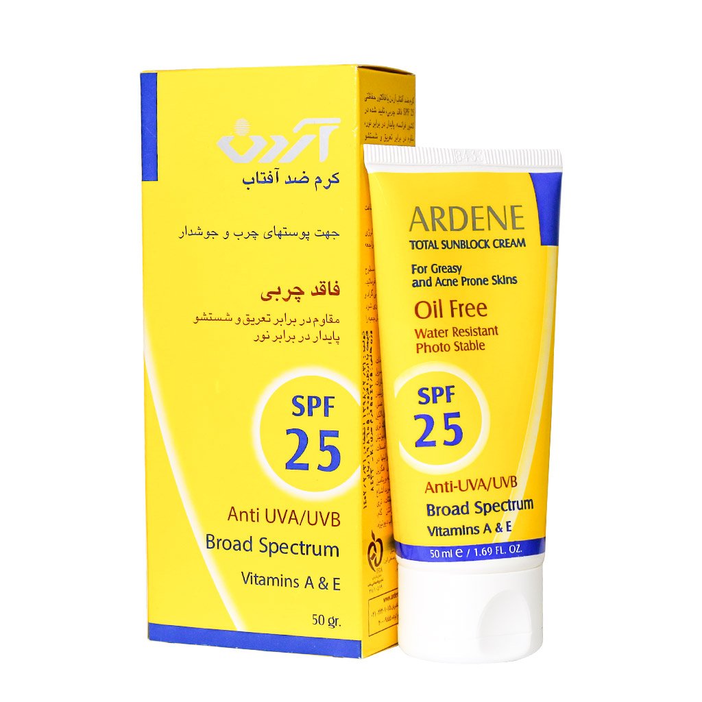 کرم ضد آفتاب SPF 25 آردن TOTAL SUNBLOCK CREAM SPF 25 ARDENE