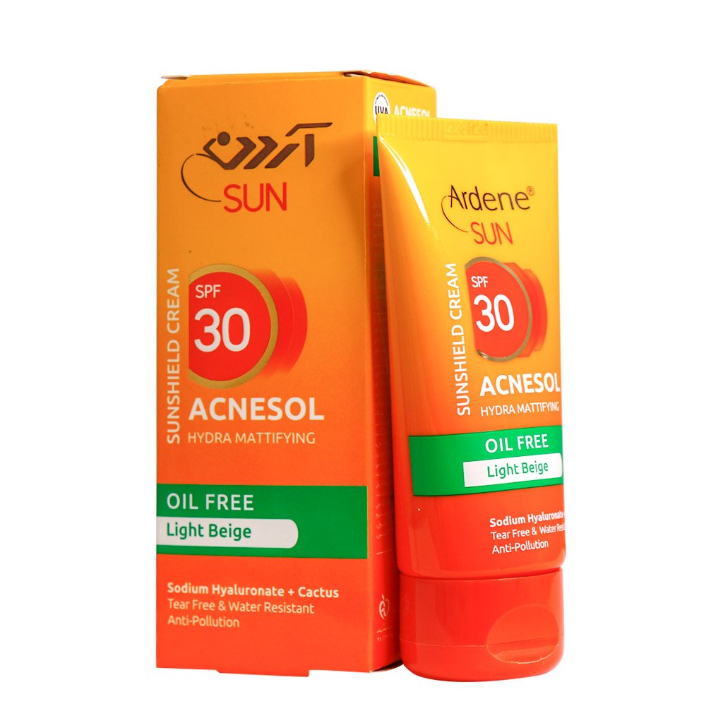 کرم ضد آفتاب SPF 30 فاقد چربی بژ روشن آردن ACNESOL SUNBLOCK CREAM SPF 30 ARDENE