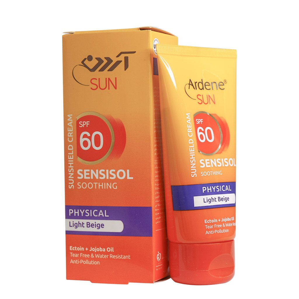 کرم ضد آفتاب بژ روشن +SPF 60 آردن SENSISOL SOOTHING SUNSHIELD CREAM SPF 60 LIGHT BEIGE ARDENE