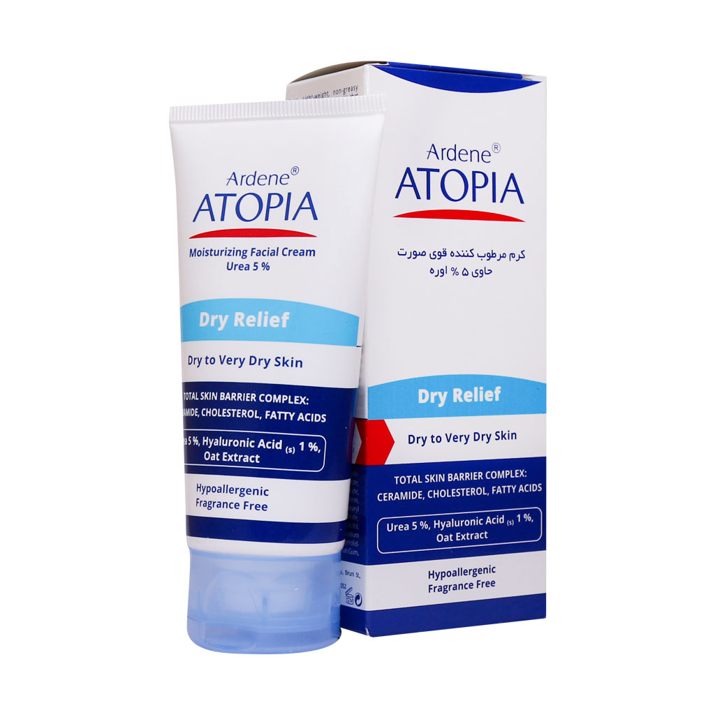 کرم مرطوب کننده قوی صورت حاوی 5%اوره آردن آتوپیا MOISTURIZING FACIAL CREAM UREA 5%  DRY RELIEF ATOPIA ARDENE