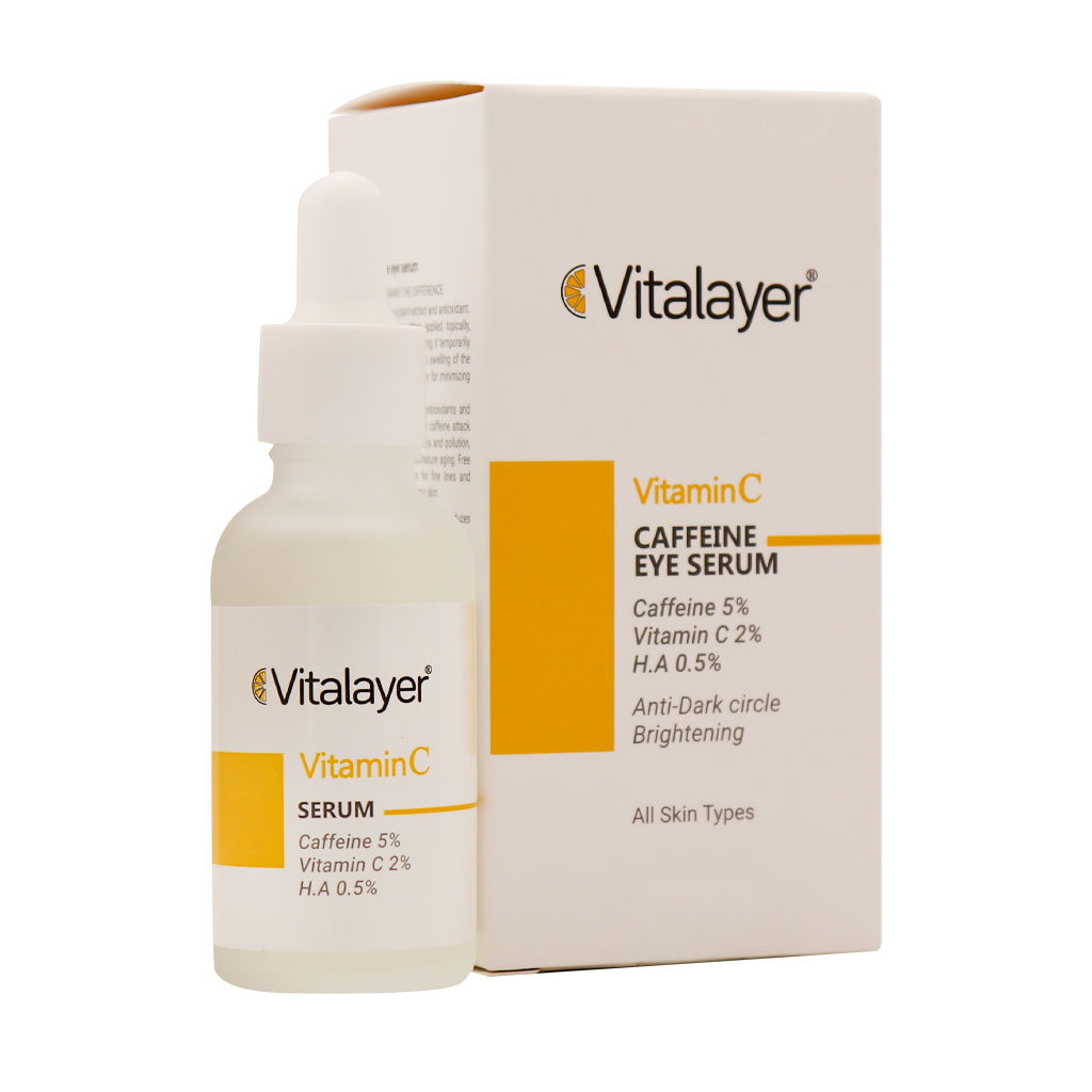 سرم دور چشم کافئین و ویتامین C ویتالیر VITALAYER CAFFEINE AND VITAMIN C EYE SERUM