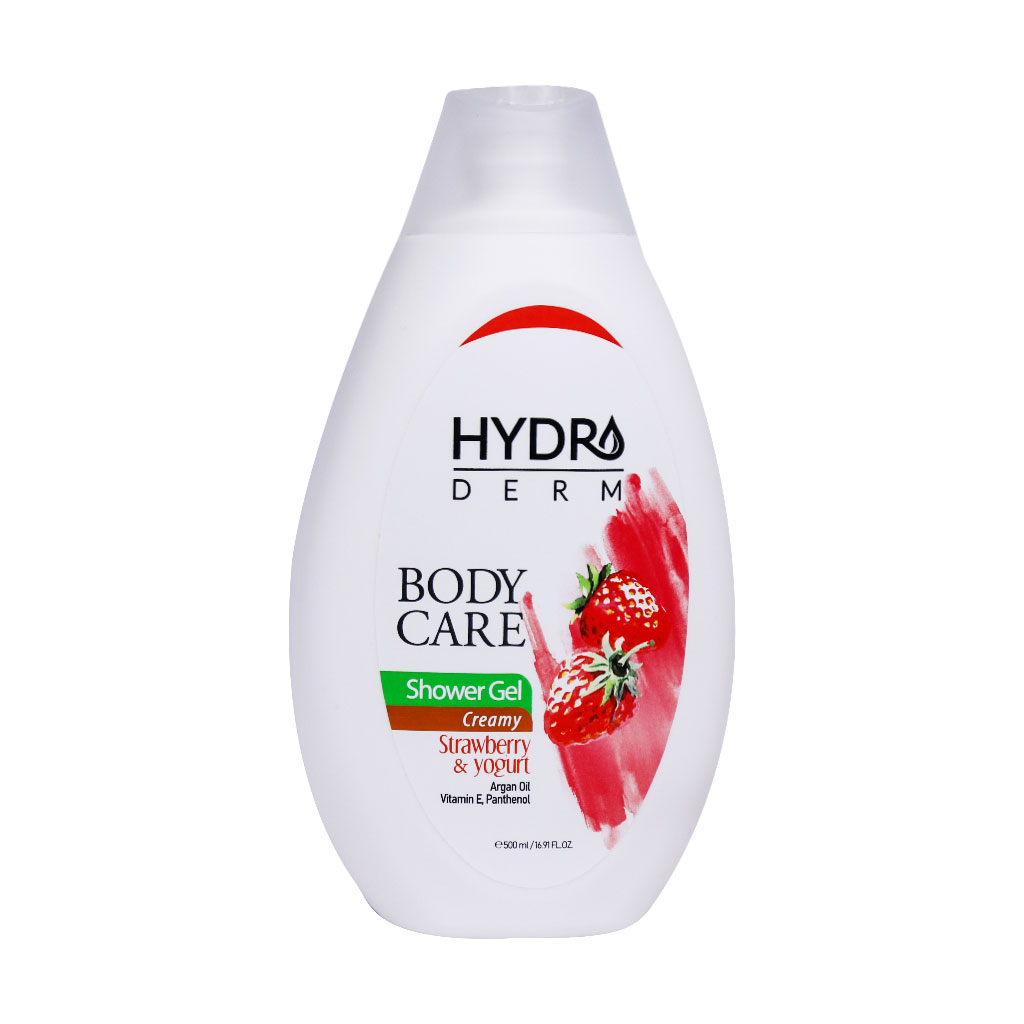 شامپو بدن کرمی با رایحه ماست و توت فرنگی هیدرودرم HYDRODERM STRAWBERRY AND YOGURT SHOWER GEL CREAMY