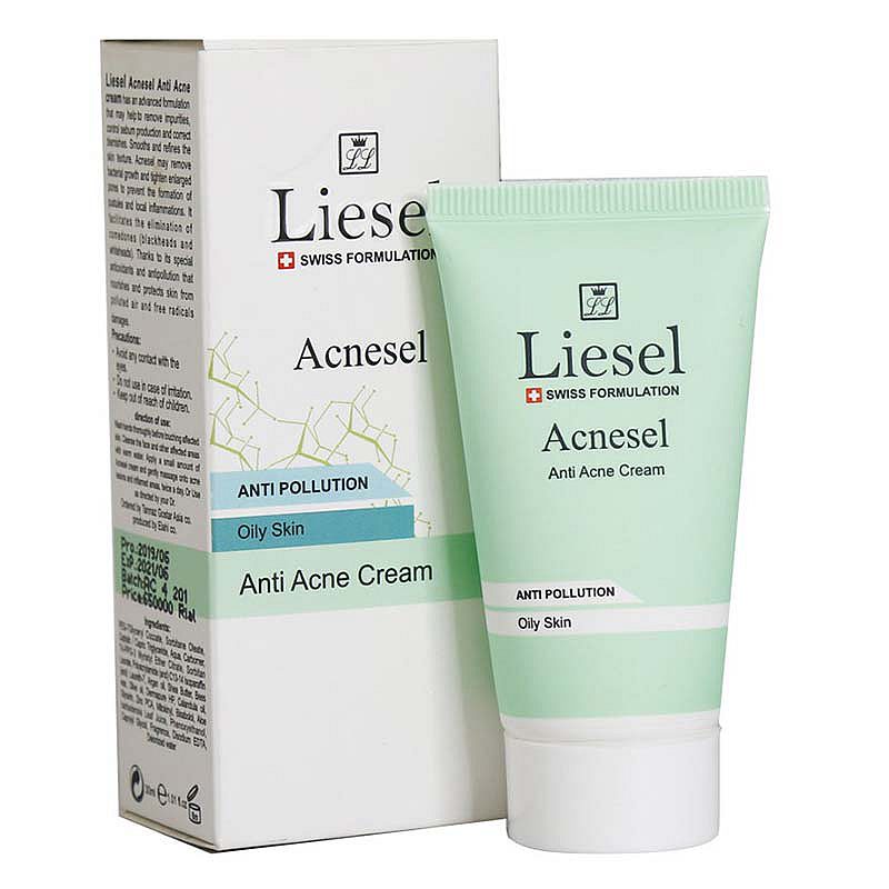 کرم ضد جوش آکنه سل لایسل پوست چرب Liesel Acnesel Anti-pollution Anti-Acne Cream