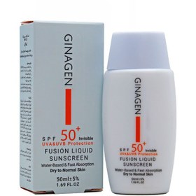 ضد آفتاب فیوژن بی رنگ ژیناژن Fusion Liquid Sunscreen For Oily Skin SPF50