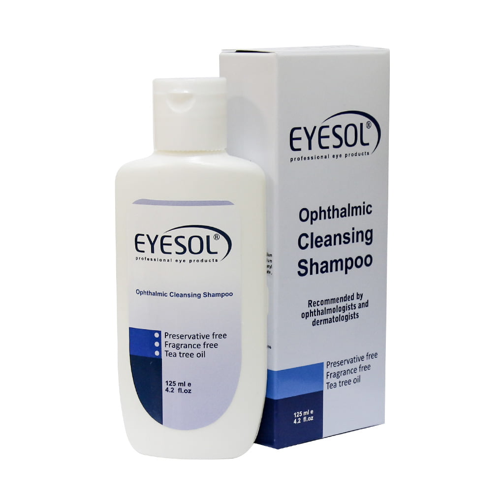 شامپو شستشوی پلک و مژه حاوی روغن درخت چای 125 میل آیسول  EYESOL OPHTALMIC CLEANING SHAMPOO