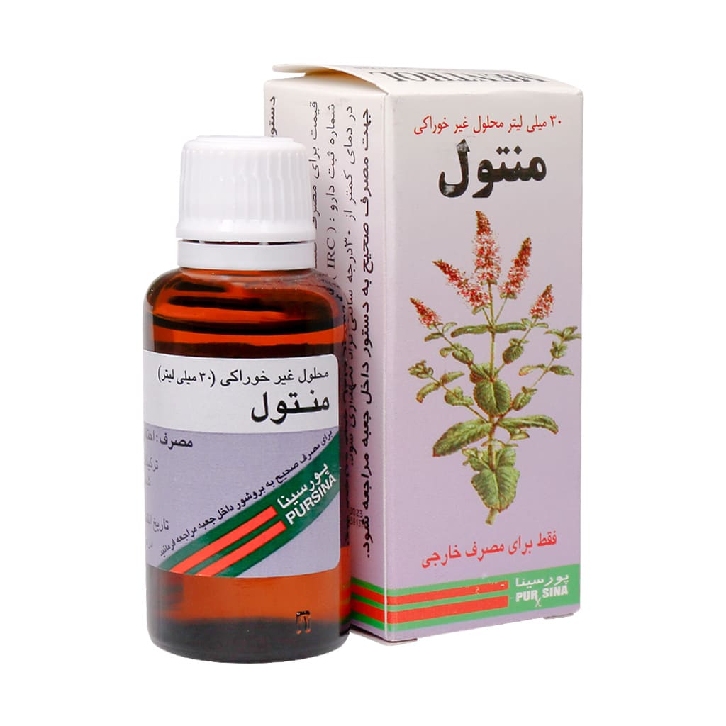 محلول غیر خوراکی منتول Pursina Menthol Solution For External Use Only