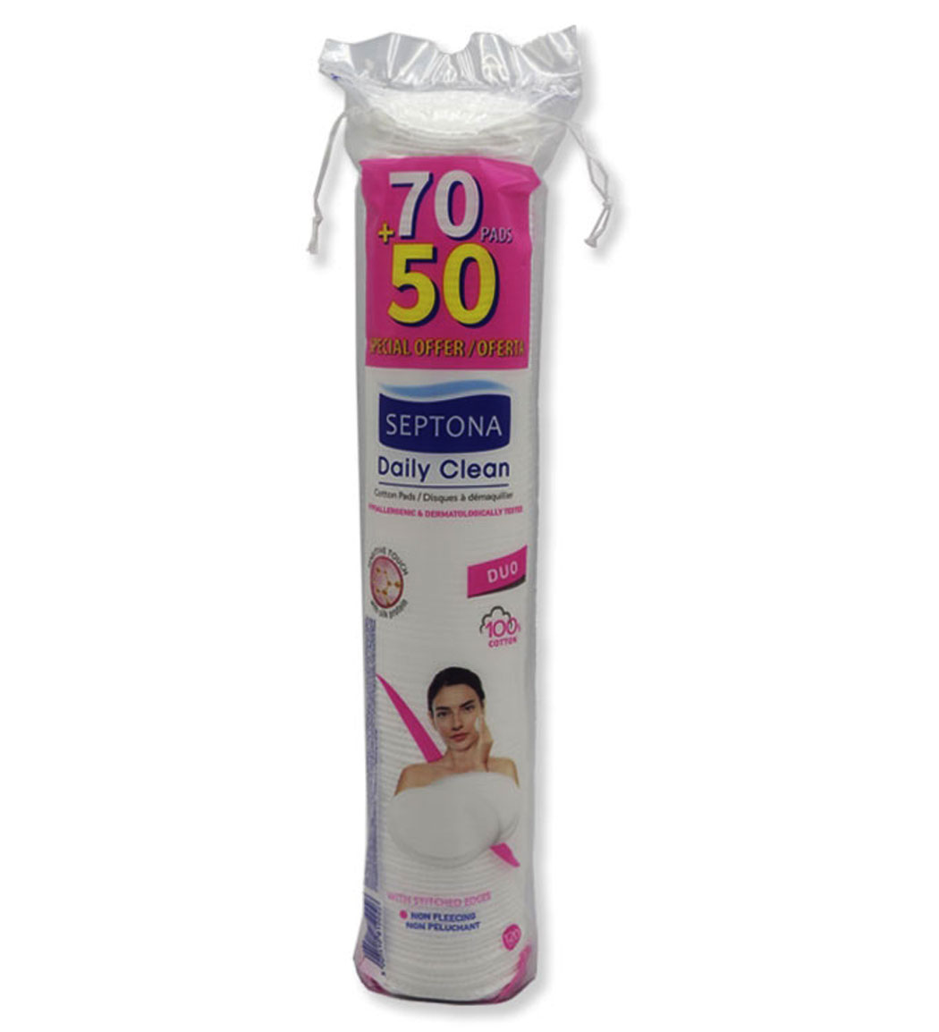 پد آرایش پاک کن دو طرفه 120 عددی سپتونا Lady Care Two Ways Round Pad SEPTONA
