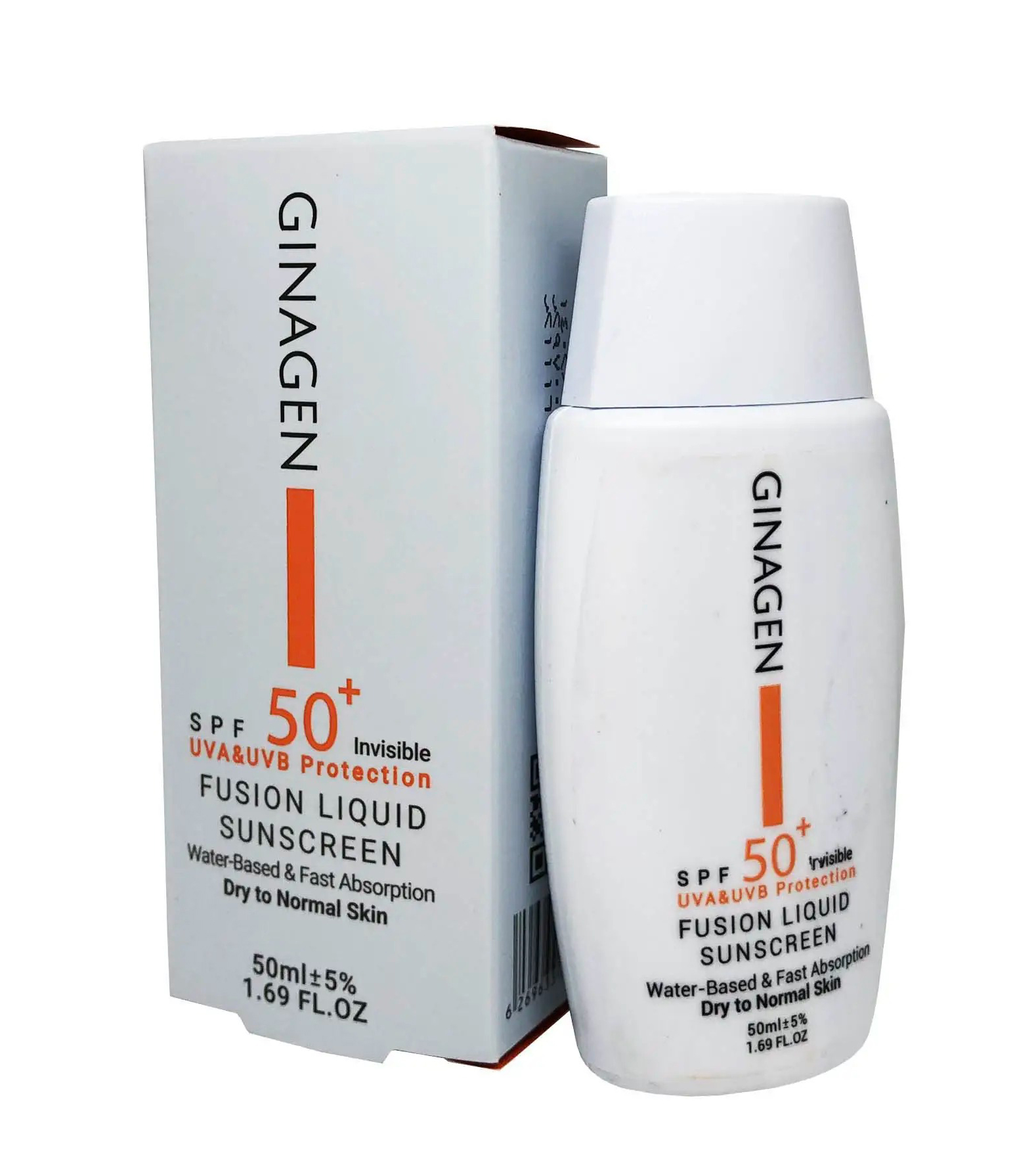 کرم ضد آفتاب بی رنگ پوست خشک و نرمال SPF 50 ژیناژن Invisible Sunscreen For Dry To Normal Skin