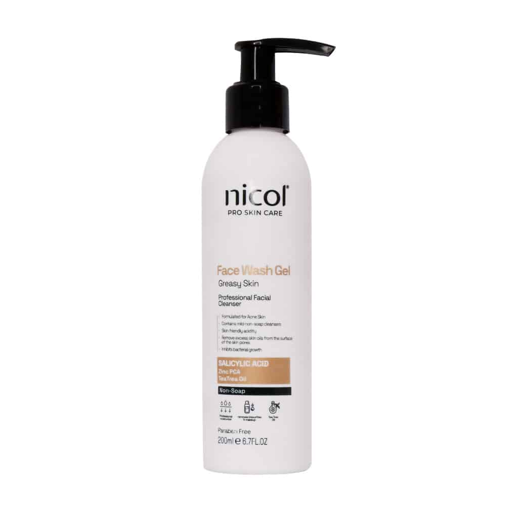ژل شستشو صورت پوست چرب نیکول Nicol Face Wash Gel For Greasy Skin