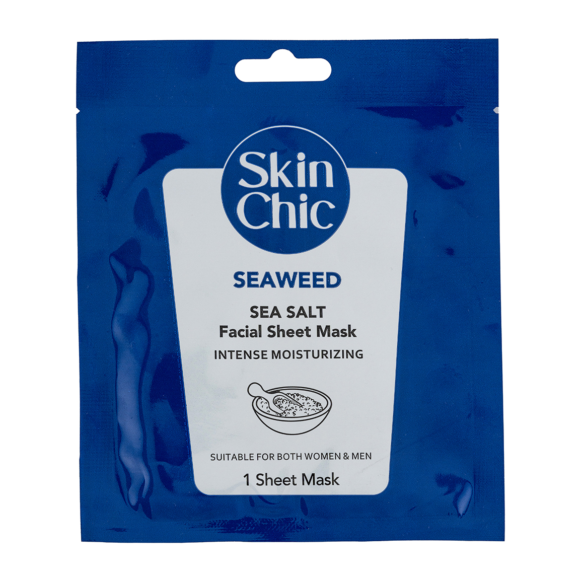 ماسک صورت ورقه ای جلبک دریایی با عصاره نمک دریایی اسکین شیک Seaweed Sea Salt Fecial Sheet Mask Intense Moisturizing 1pcs SKIN CHIC