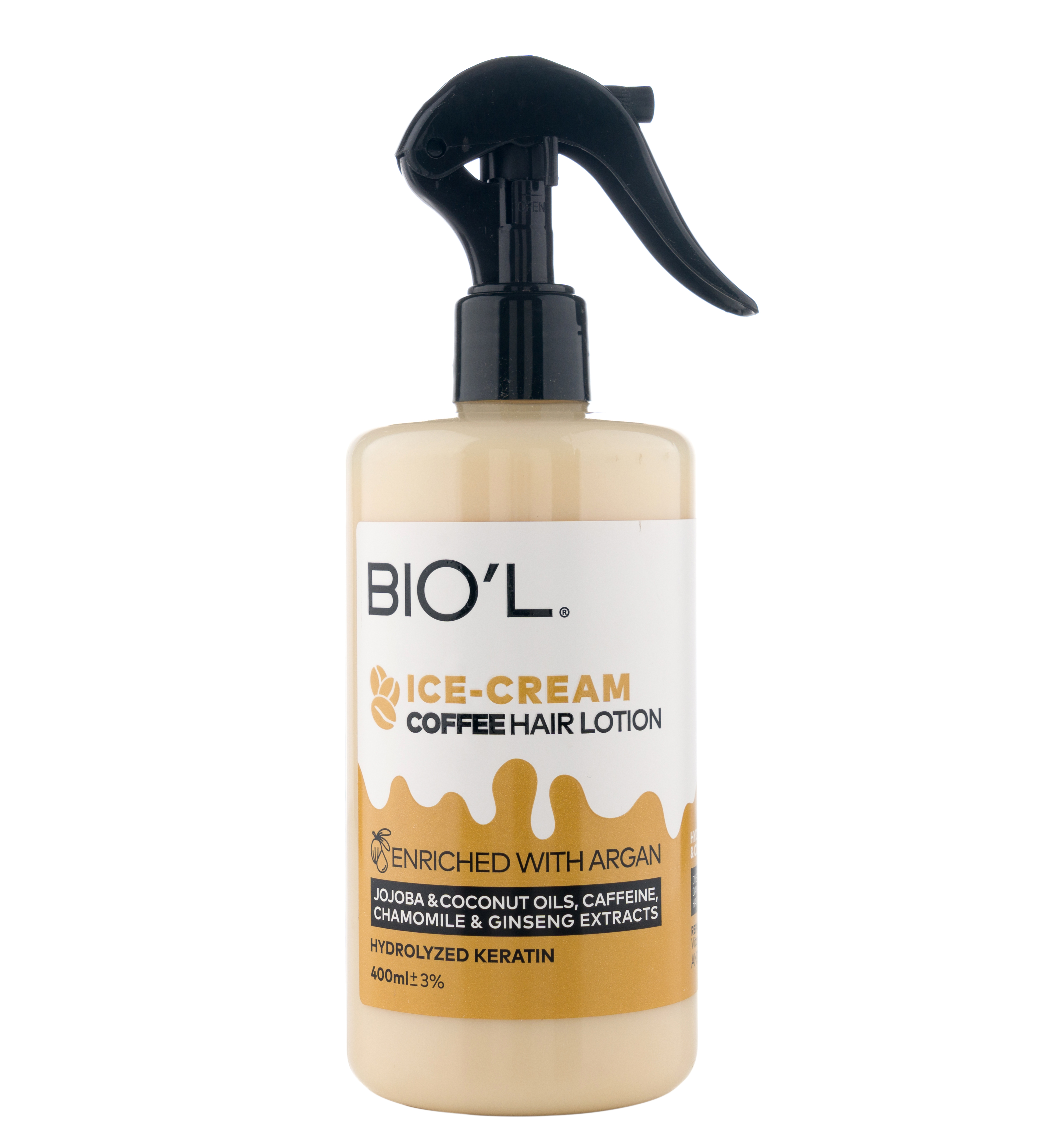 لوسیون موی رنگ شده بدون آبکشی بستنی نسکافه‌ای بیول Coffee Ice Cream Hair Lotion