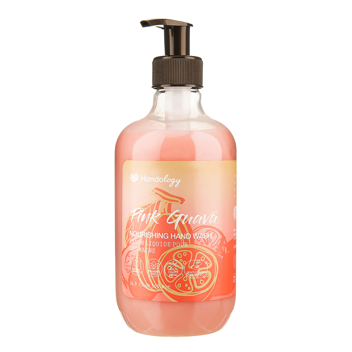 مایع دستشویی کرمی با رایحه گواوا هندولوژی Nourishing Hand wash pink guava