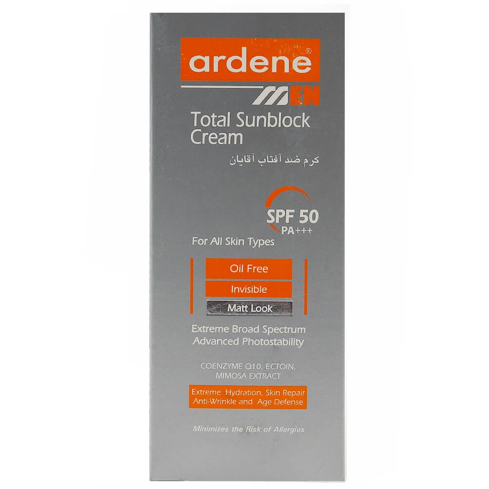 کرم ضد آفتاب آقایان SPF50 آردن Arden Total Sunblock SPF50 Cream For All Skin