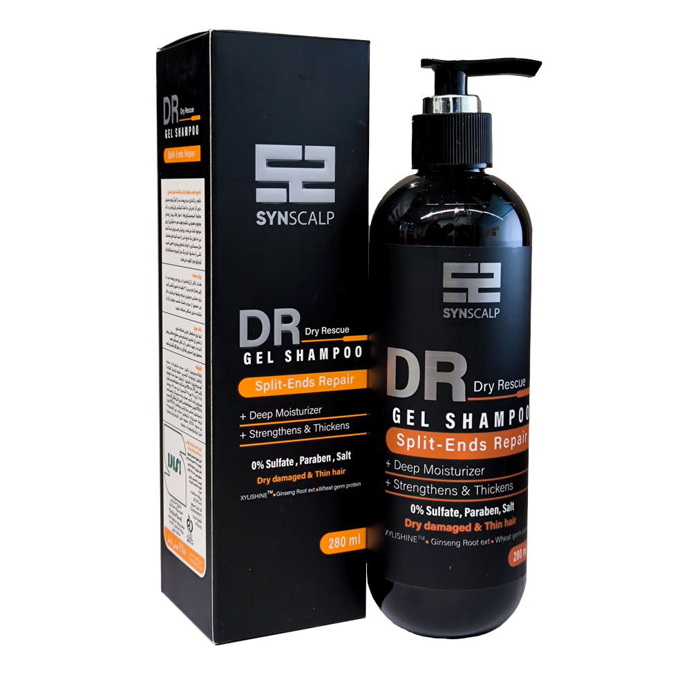 ژل شامپو موی نازک و شکننده ساین اسکین Synscalp Spilit Ends Reapair Gel Shampoo