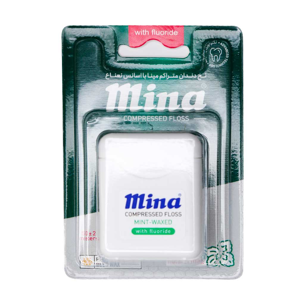 نخ دندان متراکم با اسانس نعنا مینا Mina Waxed Dental Floss