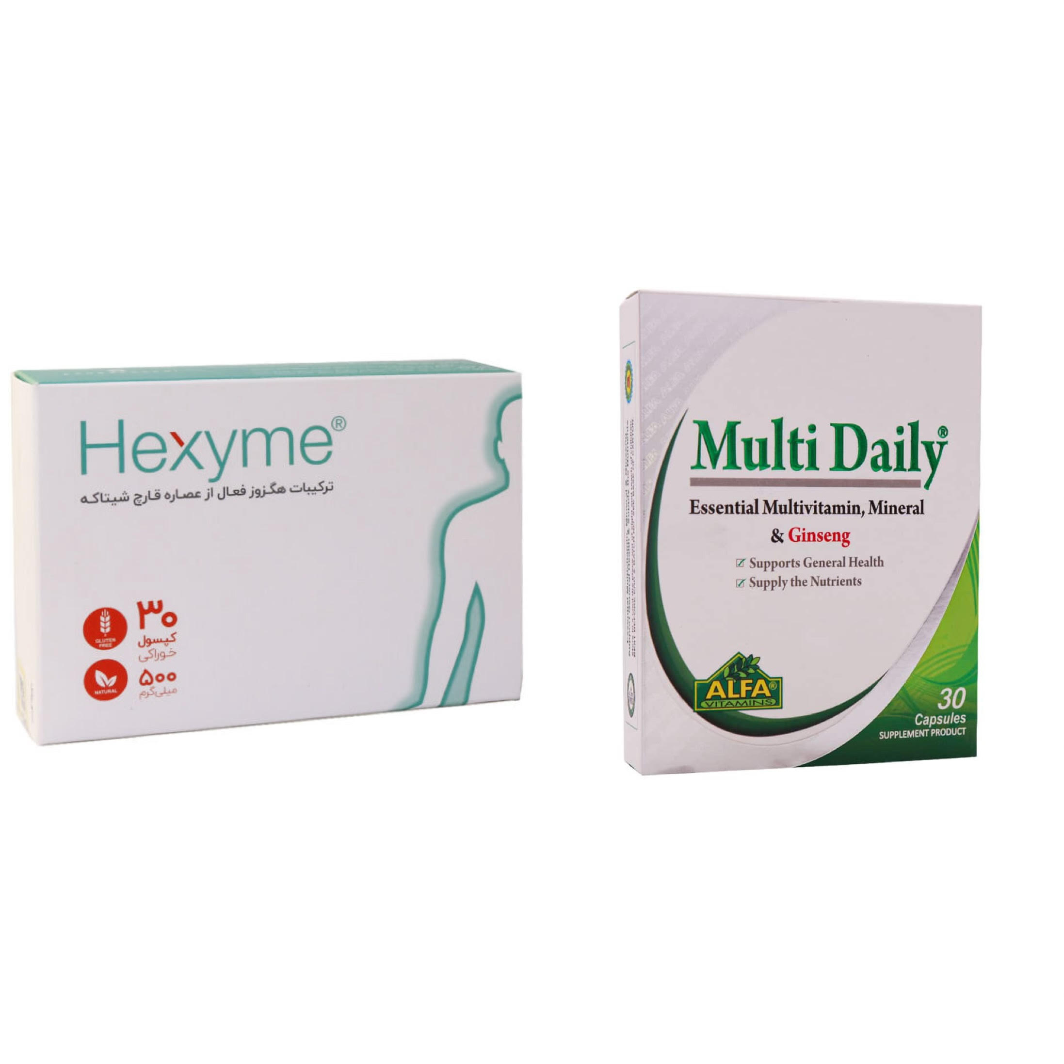 پکیج هگزایم و مولتی دیلی آلفا ویتامینز Hexyme and Multi Daily Alfa Vitamins